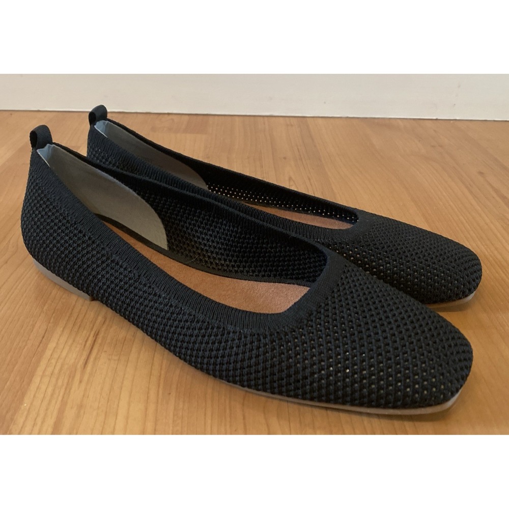Lucky Brand Black Daneric Square Toe Suede Perforated Flats Shoes‎ -Size 11M